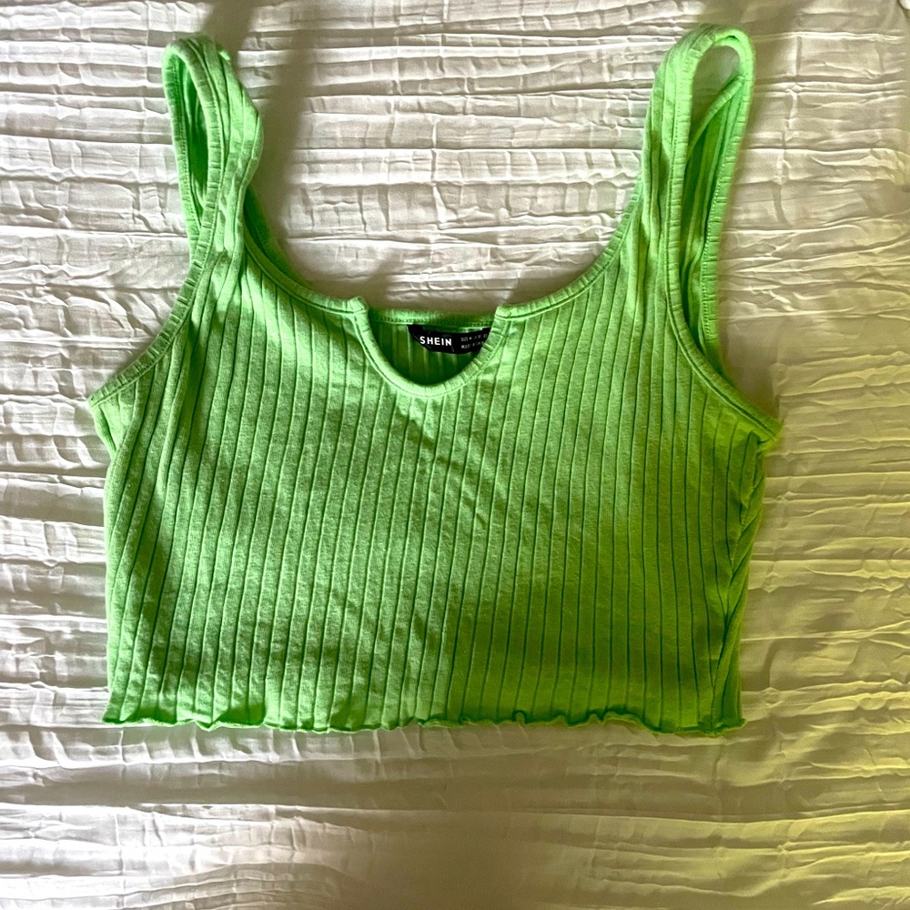Lime green crop top